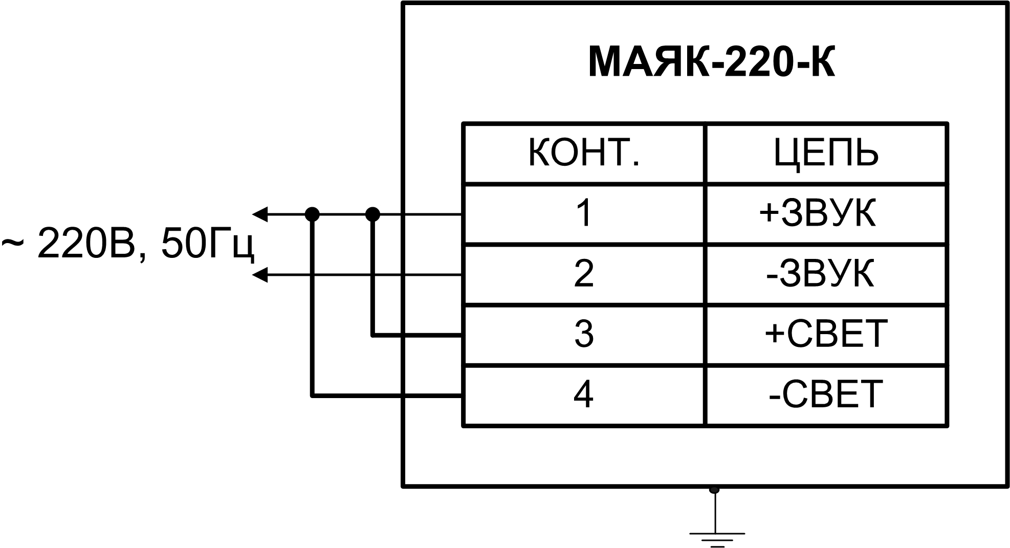 Схема подключения маяк